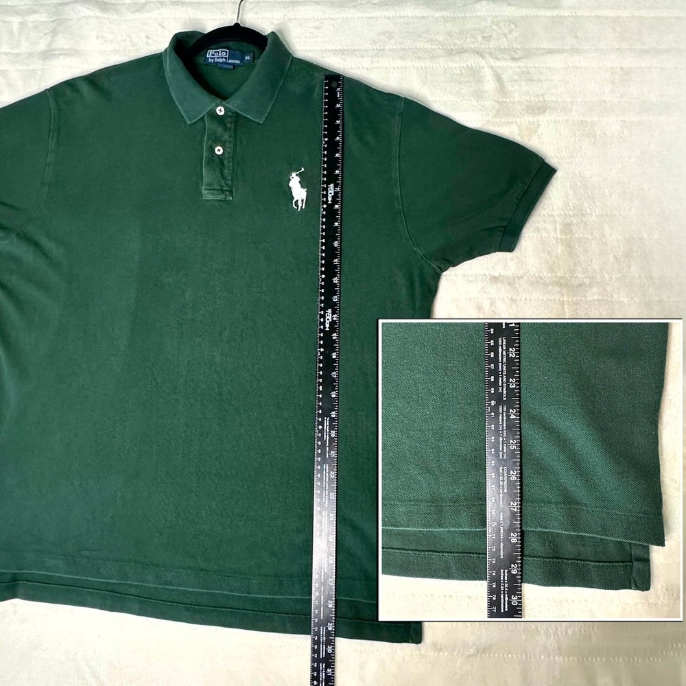 Polo Ralph Lauren Men's XL Green Classic Fit Polo Shirt Large White Pony Logo - Picture 7 of 7